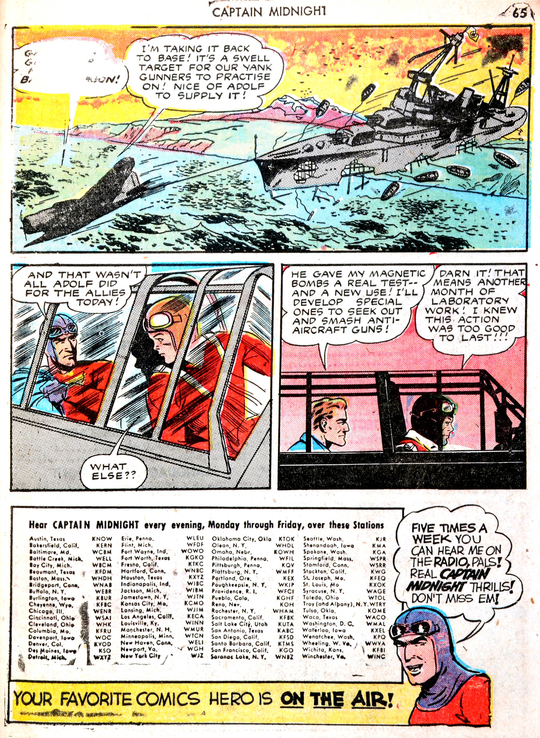 Read online Captain Midnight (1942) comic -  Issue #13 - 64