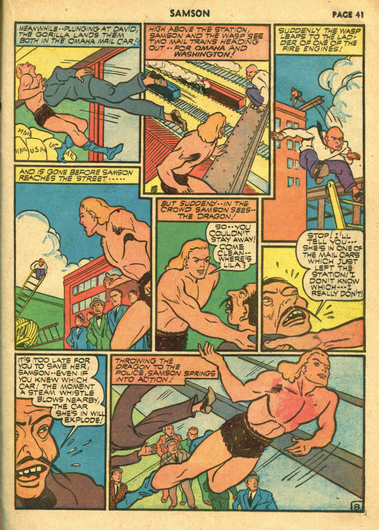 Read online Samson (1940) comic -  Issue #6 - 43