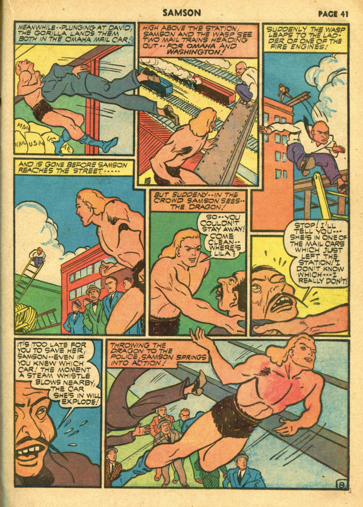 Read online Samson (1940) comic -  Issue #6 - 43