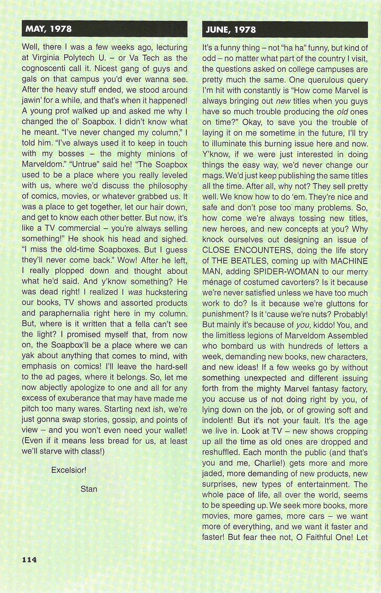 Read online Stan's Soapbox: The Collection comic -  Issue # TPB - 99