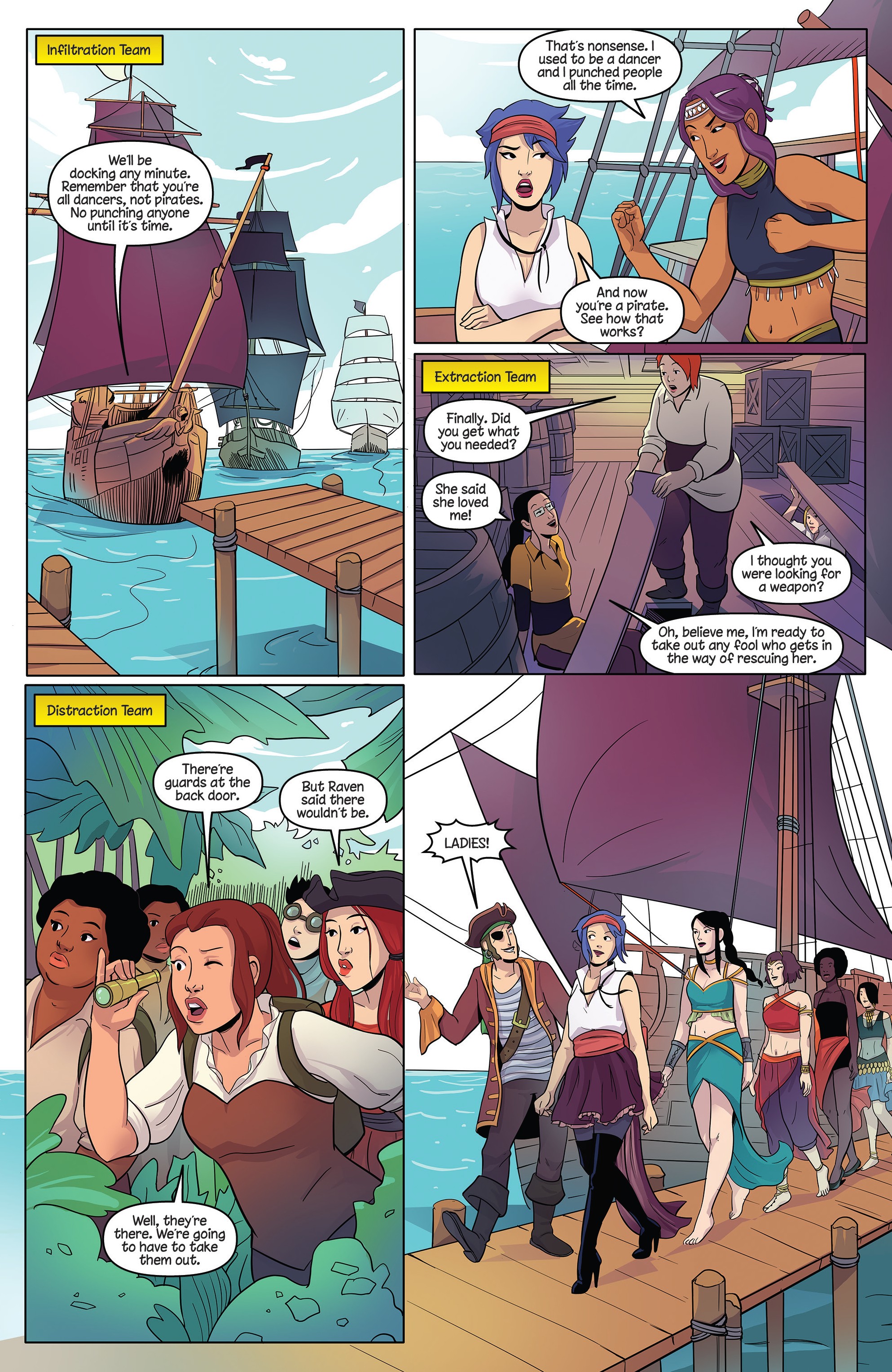 Read online Princeless Raven Year Two: Love and Revenge comic -  Issue # _TPB Assault On Golden Rock - 58