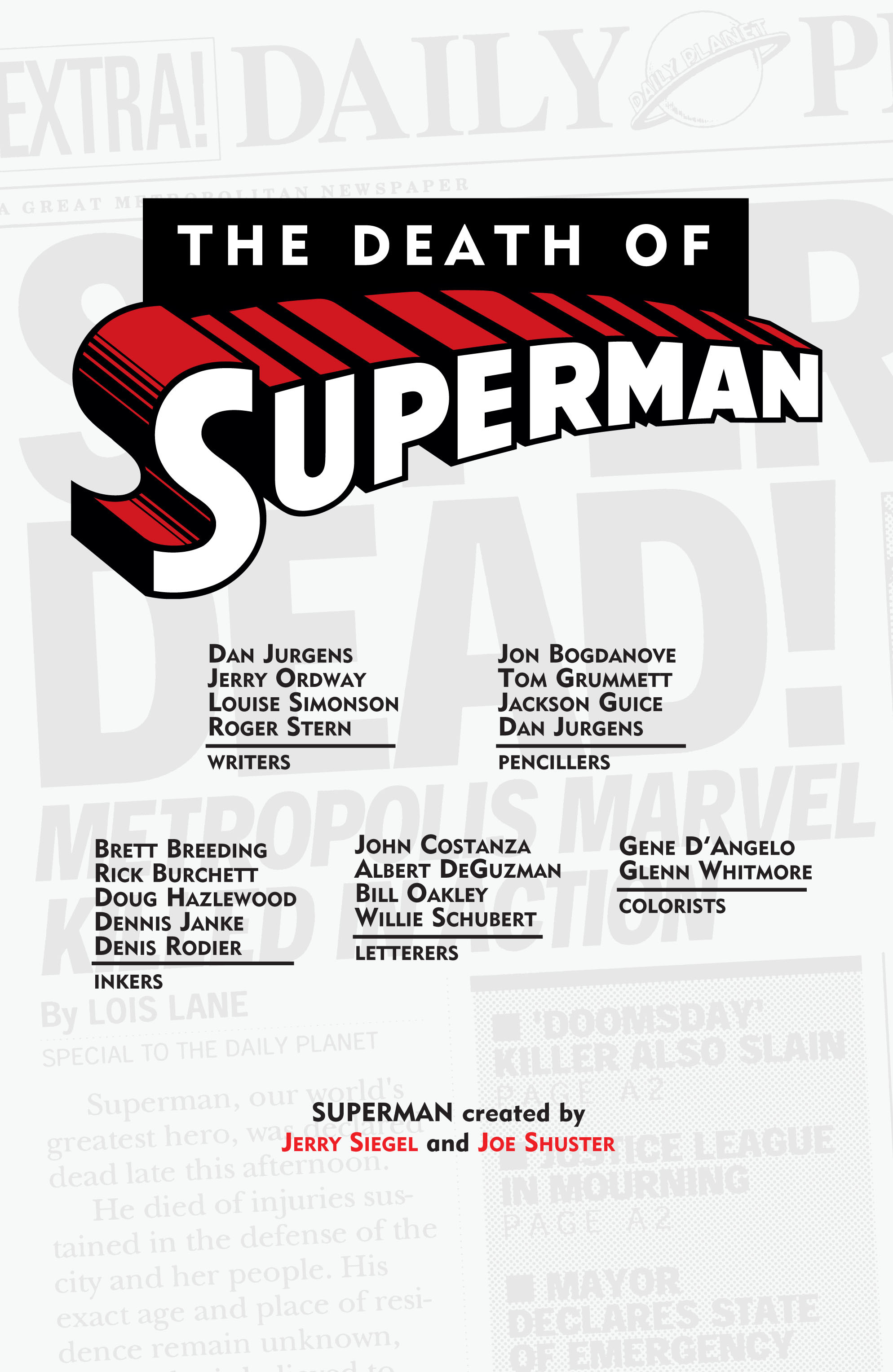 Read online Superman: The Death of Superman comic -  Issue # Full - 2
