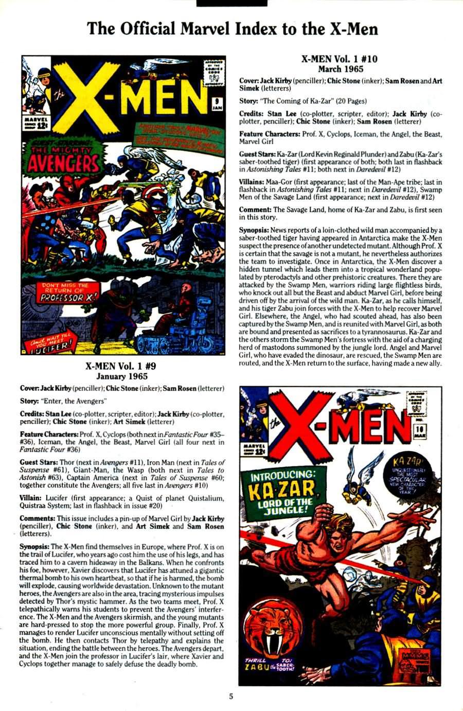 Read online The Official Marvel Index To The X-Men (1994) comic -  Issue #1 - 7