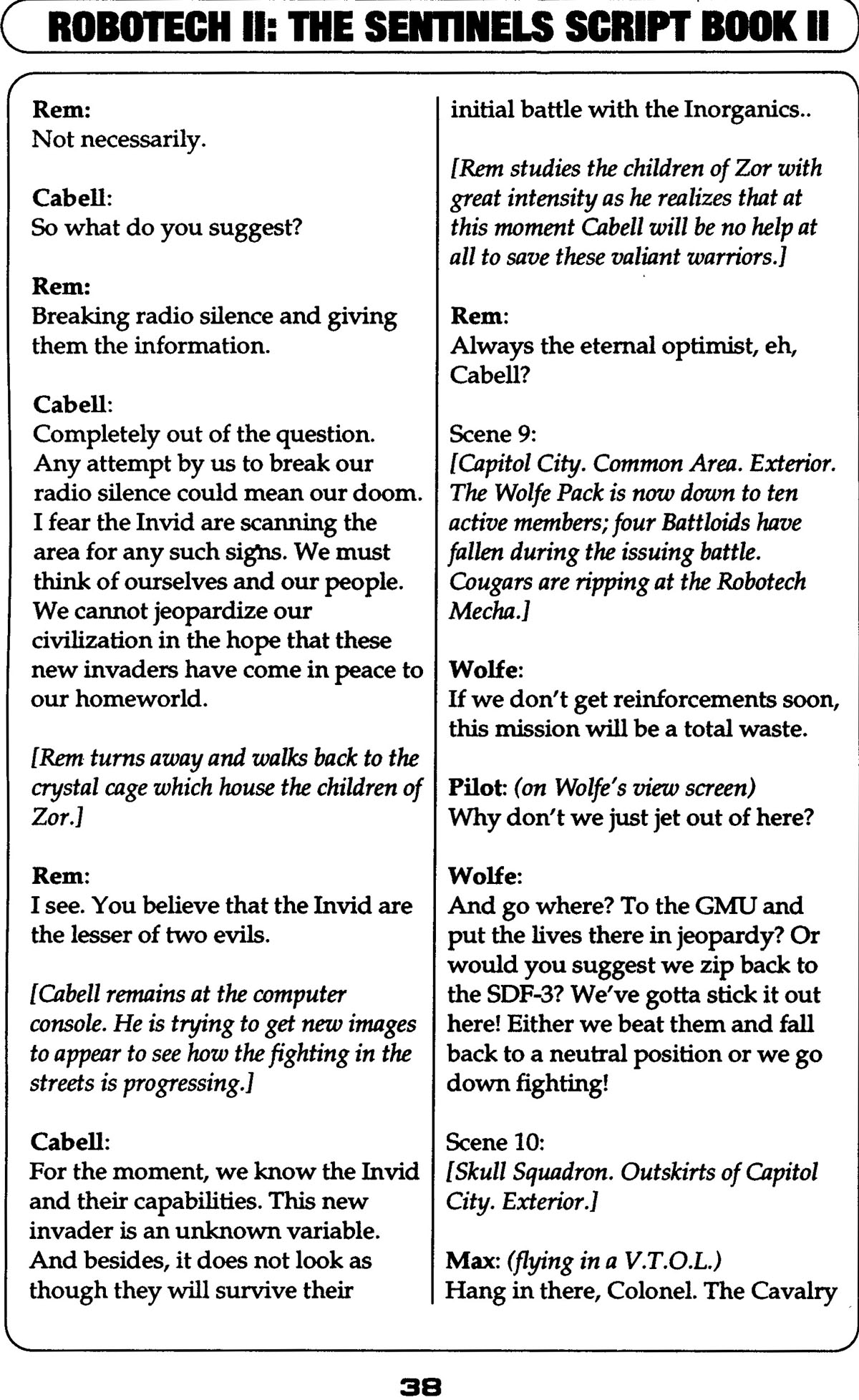 Read online Robotech II: The Sentinels comic -  Issue # _Script Book 2 - 38