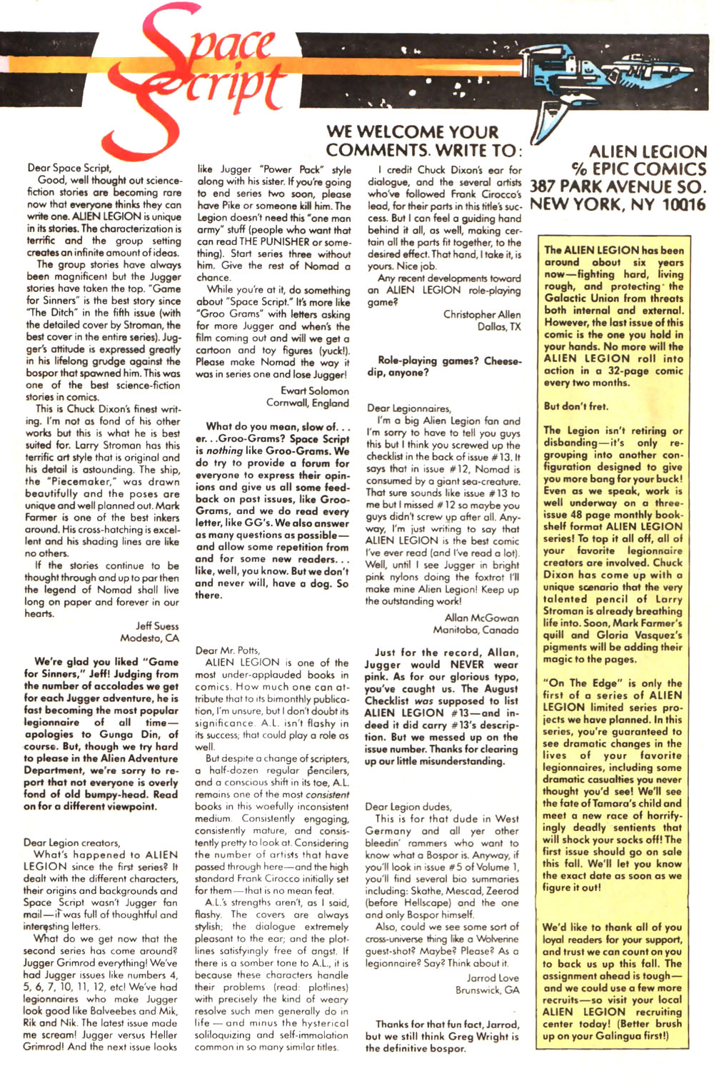 Read online Alien Legion (1987) comic -  Issue #18 - 32