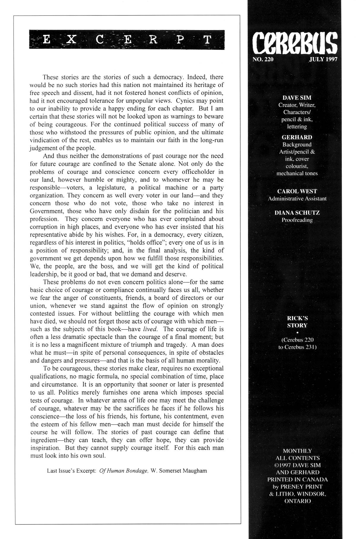 Read online Cerebus comic -  Issue #220 - 2