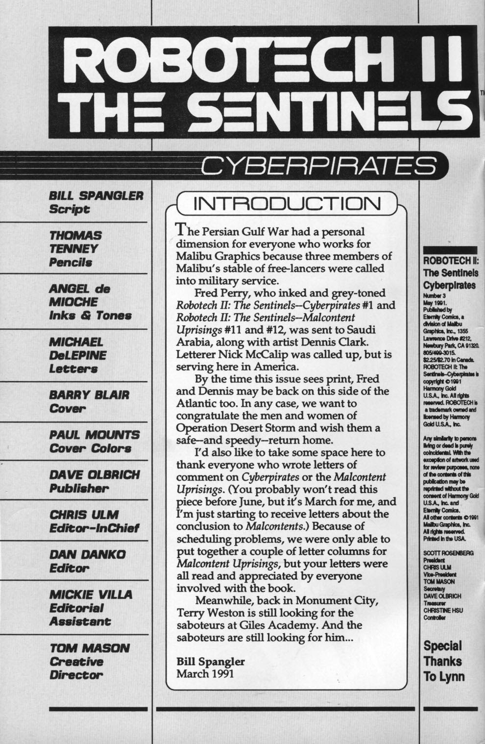 Read online Robotech II: The Sentinels - CyberPirates comic -  Issue #3 - 2