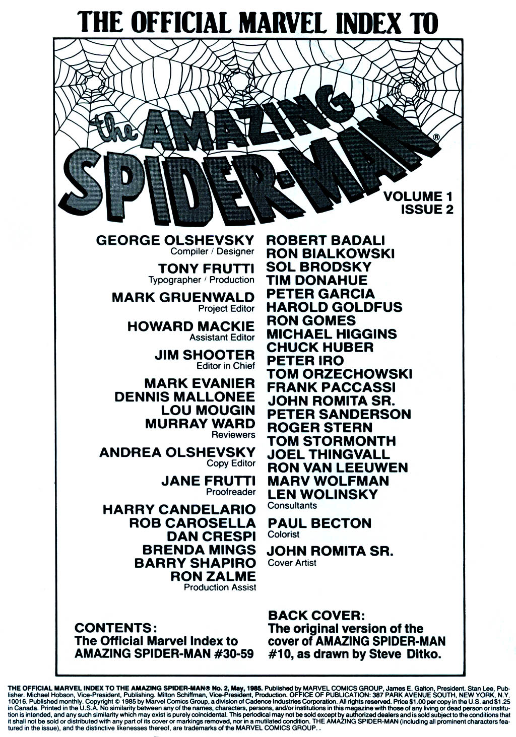 Read online The Official Marvel Index to The Amazing Spider-Man comic -  Issue #2 - 2
