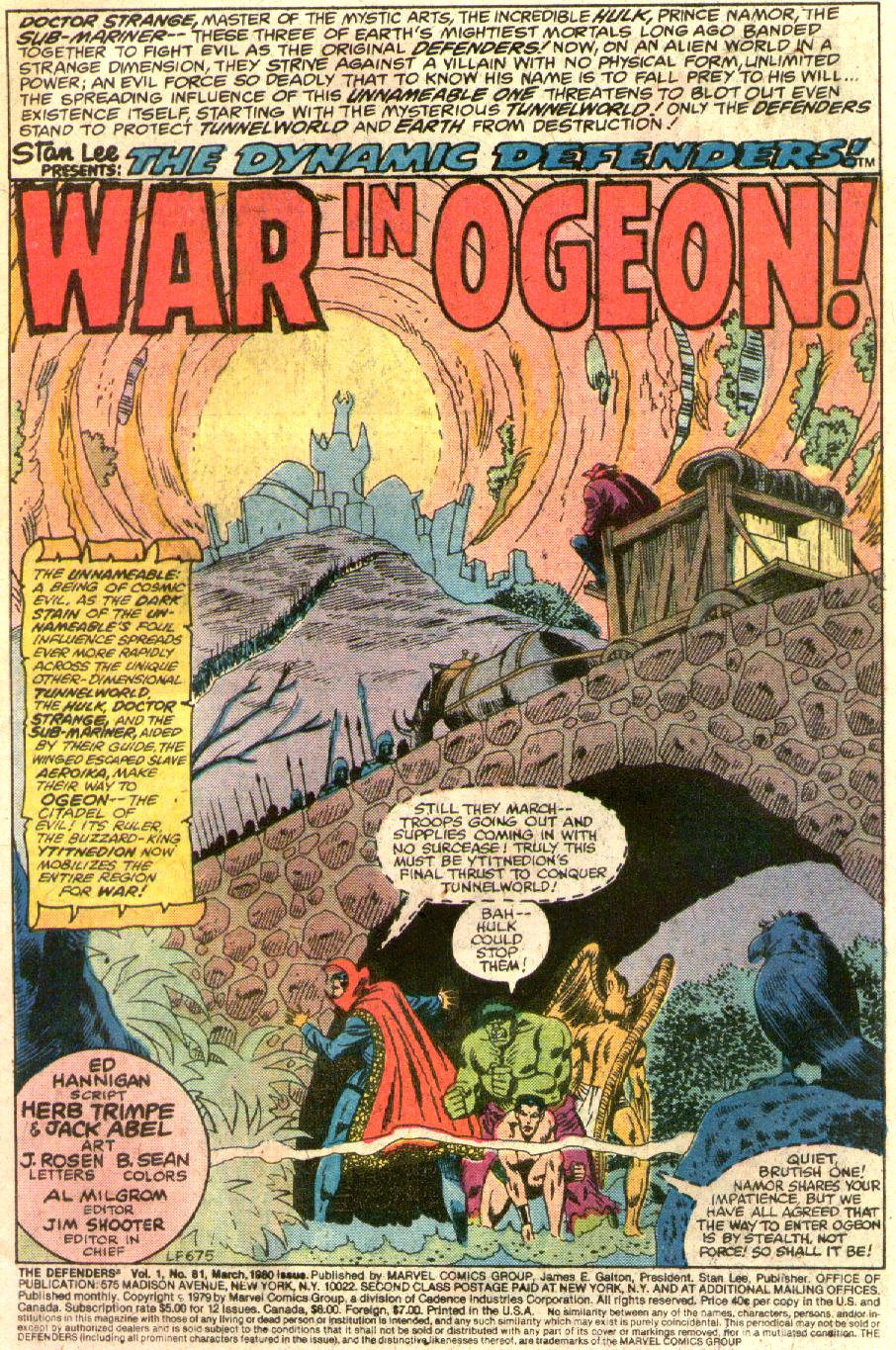 Read online The Defenders (1972) comic -  Issue #81 - 2