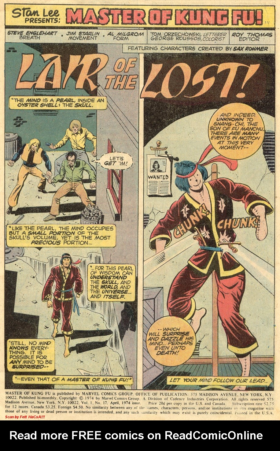 Read online Master of Kung Fu (1974) comic -  Issue #17 - 2