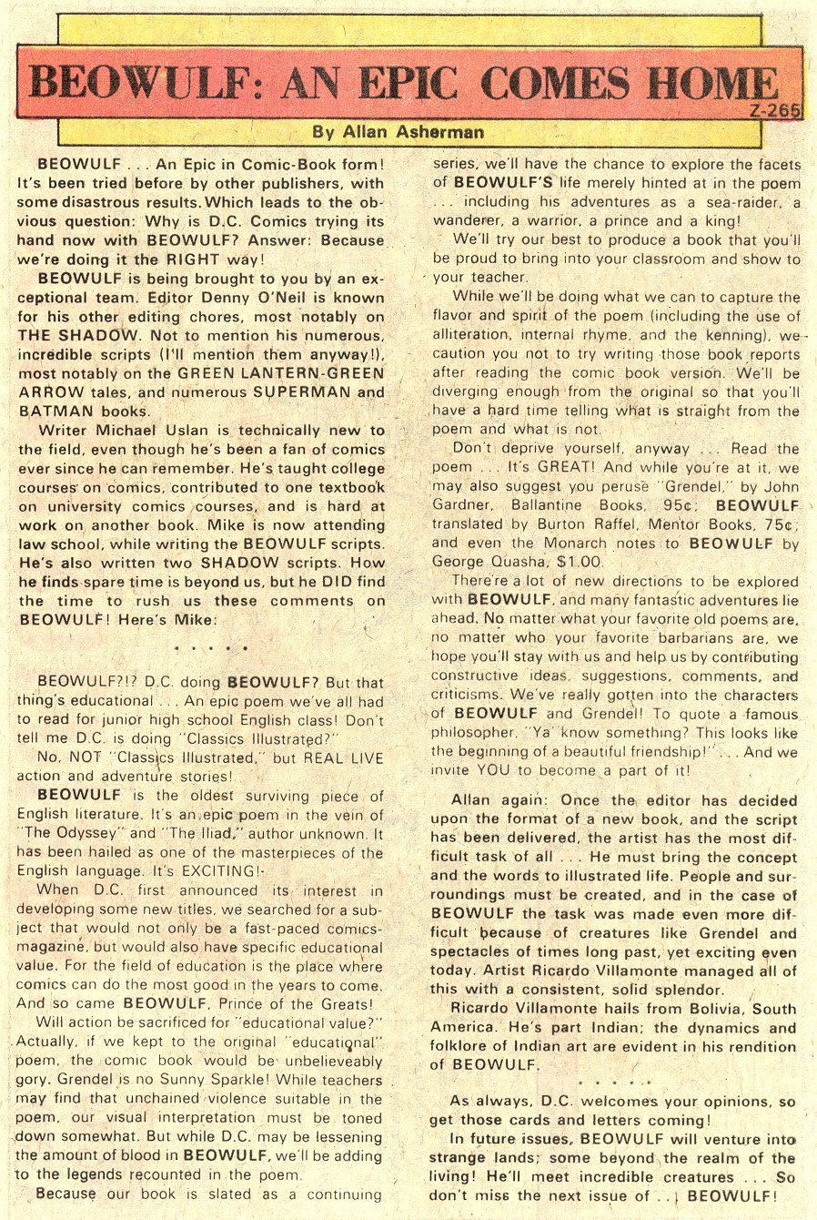 Read online Beowulf (1975) comic -  Issue #1 - 22