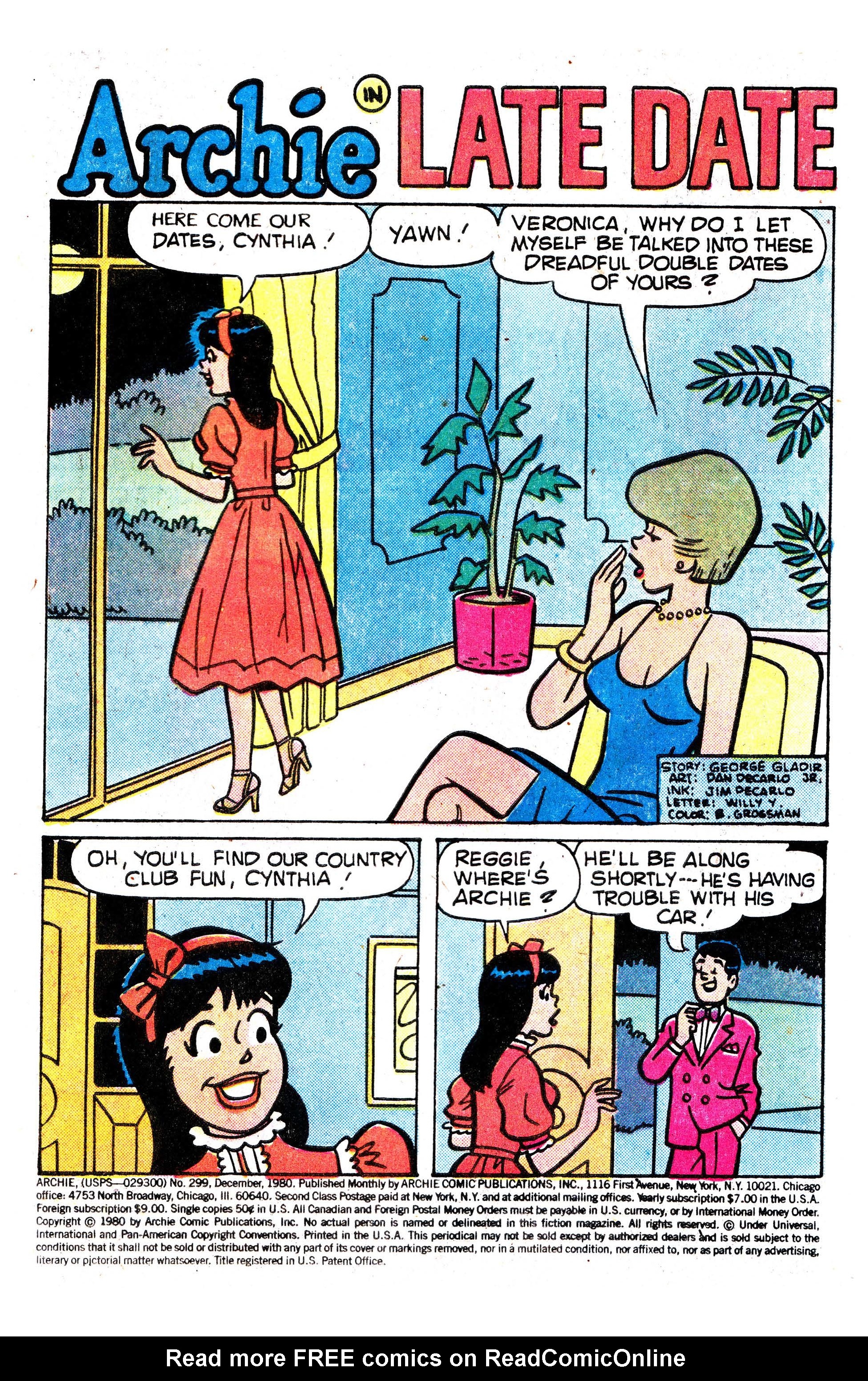 Read online Archie (1960) comic -  Issue #299 - 2