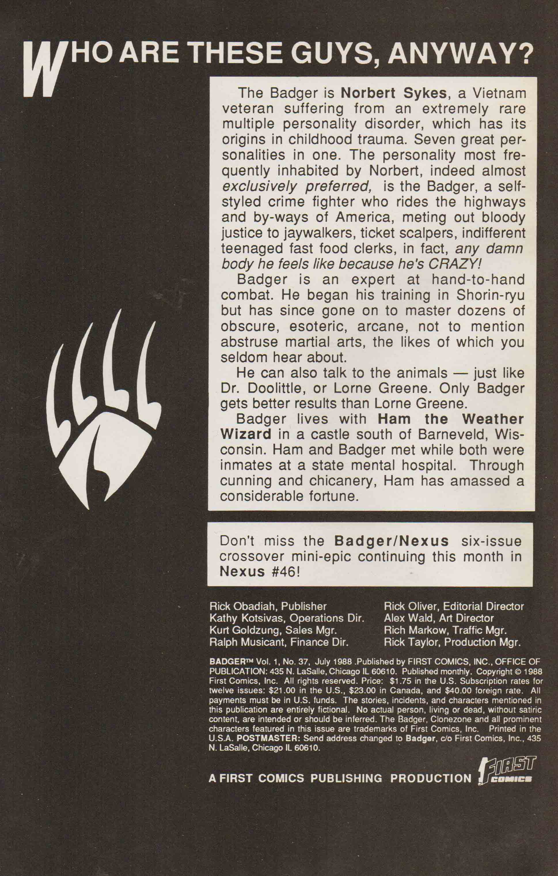 Read online The Badger comic -  Issue #37 - 2