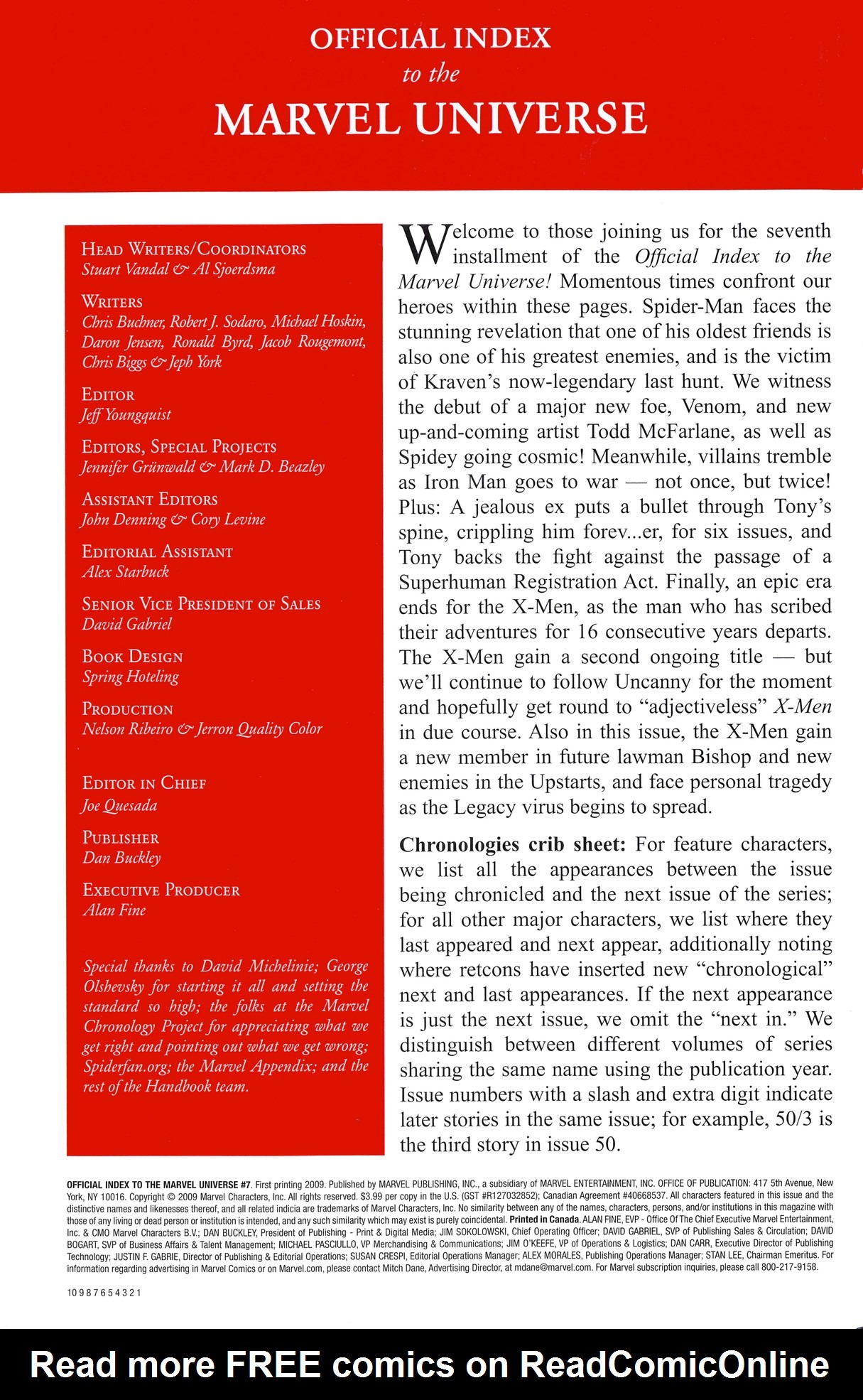 Read online Official Index to the Marvel Universe comic -  Issue #7 - 2