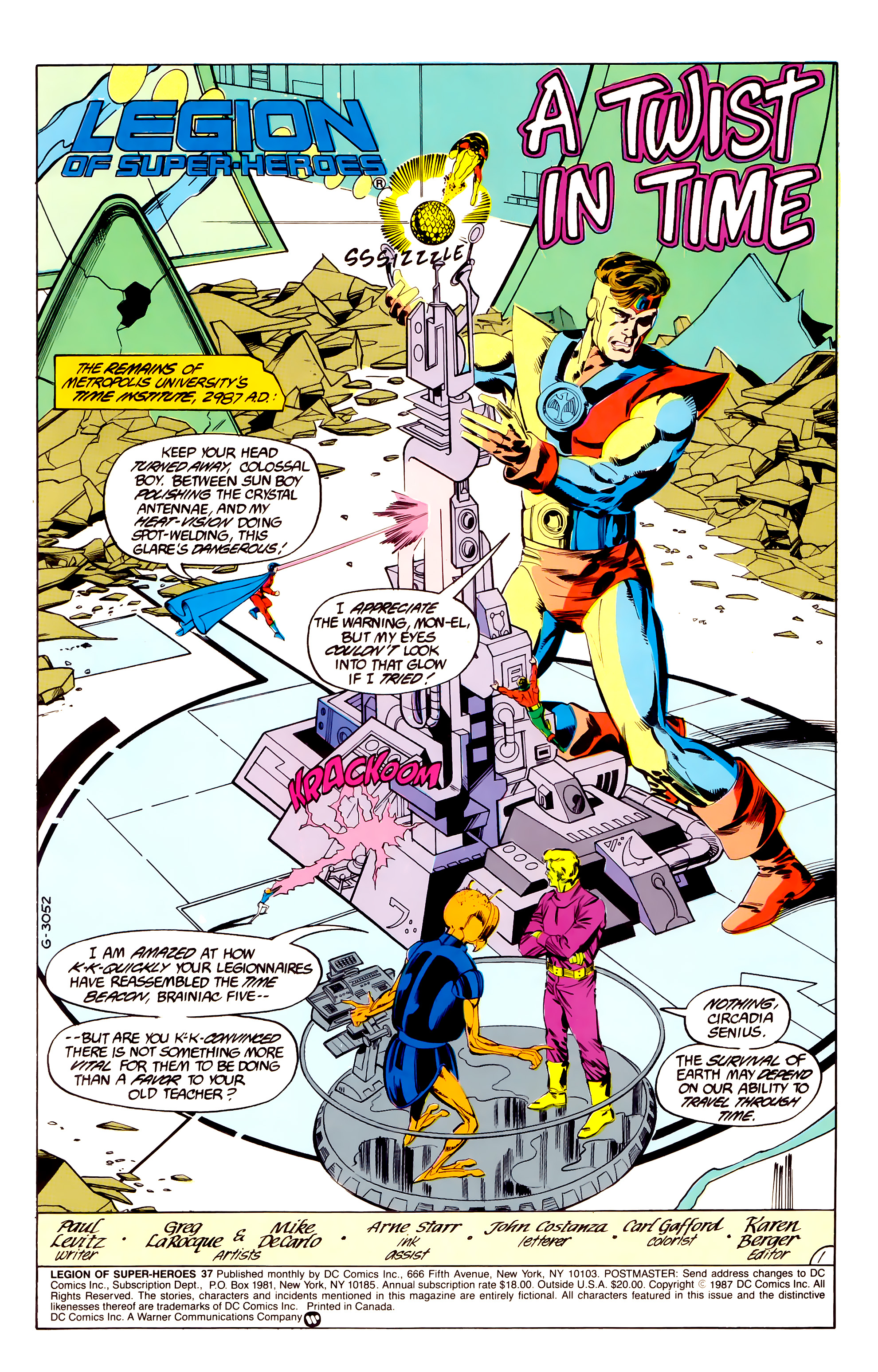 Legion of Super-Heroes (1984) 37 Page 1