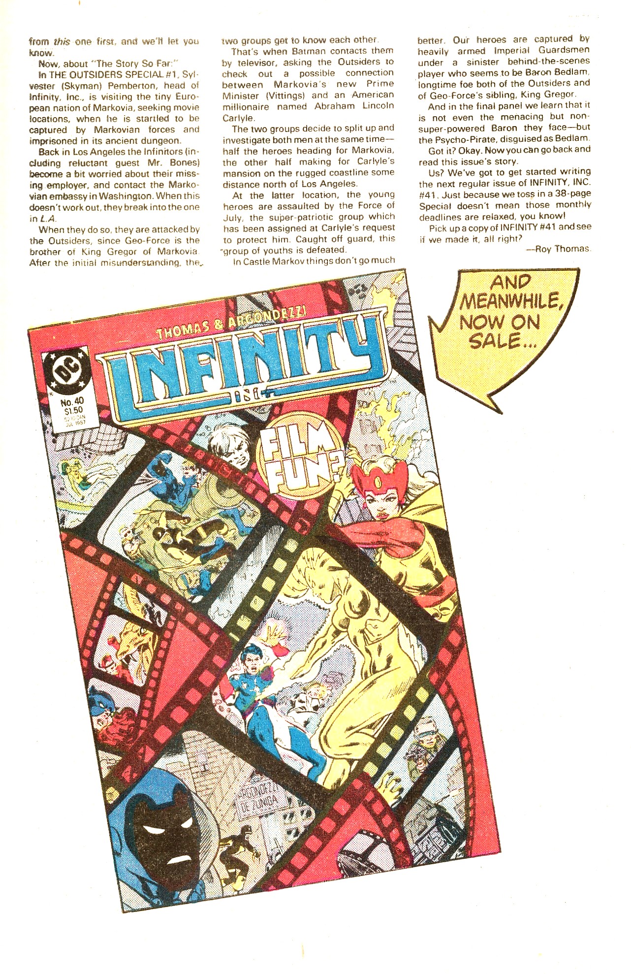 Read online Infinity Inc. (1984) comic -  Issue # _Special - 50