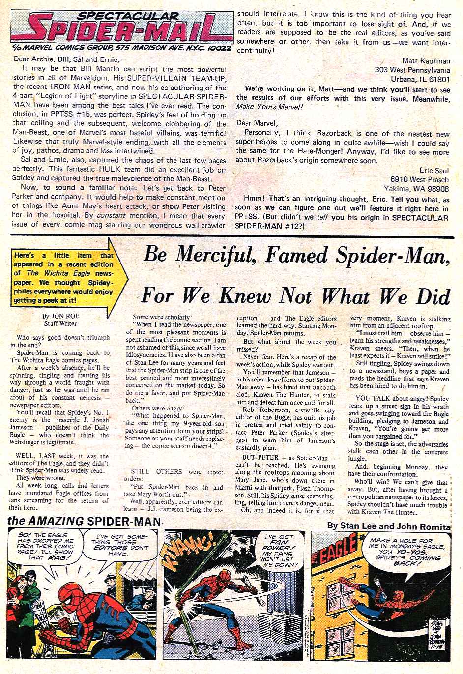 Read online The Spectacular Spider-Man (1976) comic -  Issue #19 - 19