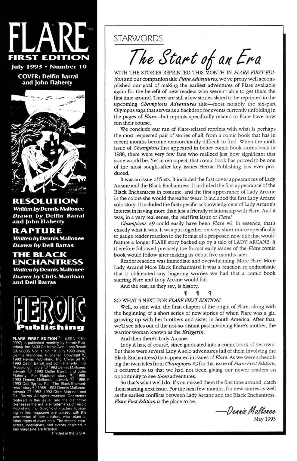 Read online Flare First Edition comic -  Issue #10 - 2