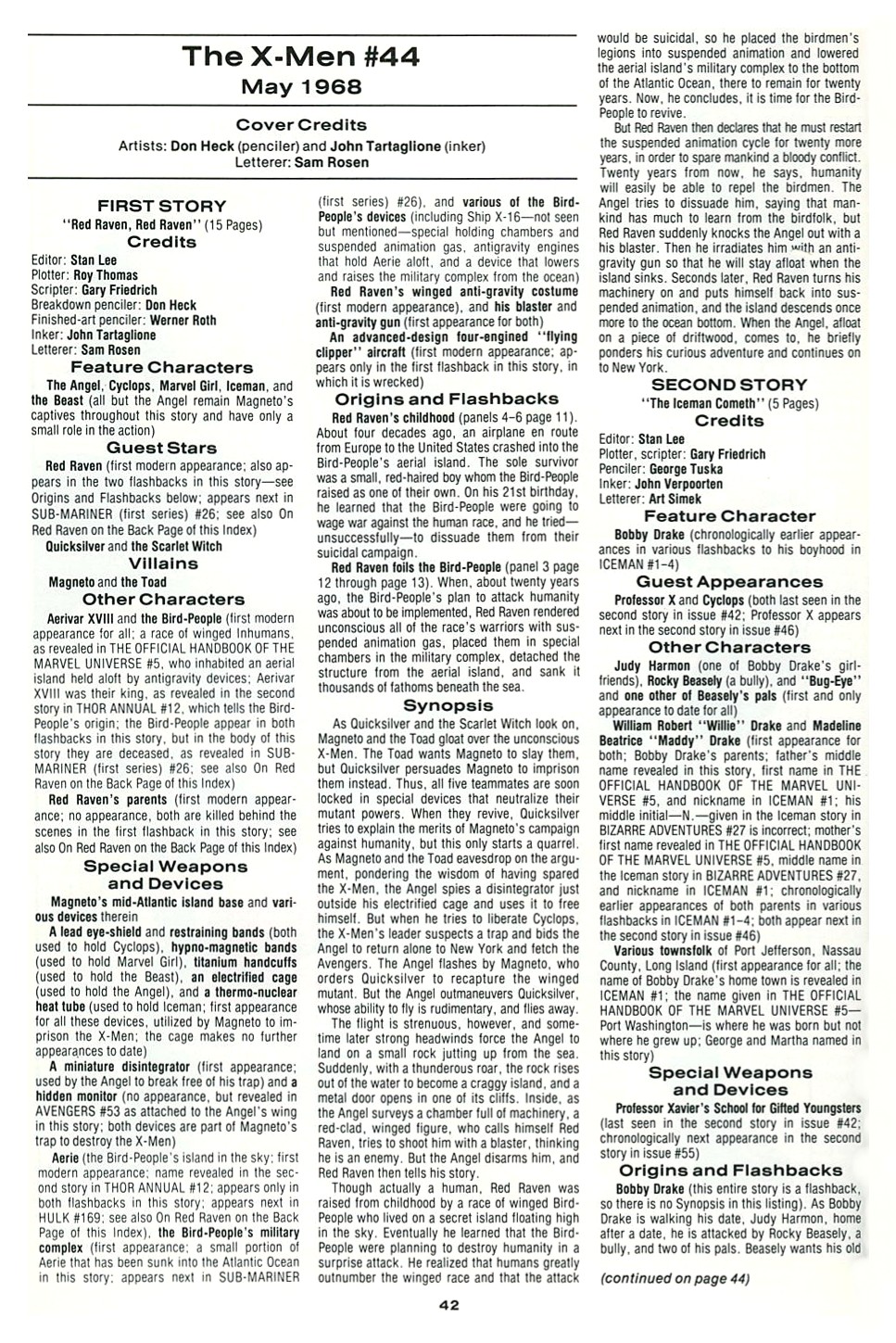 The Official Marvel Index To The X-Men (1987) issue 2 - Page 44