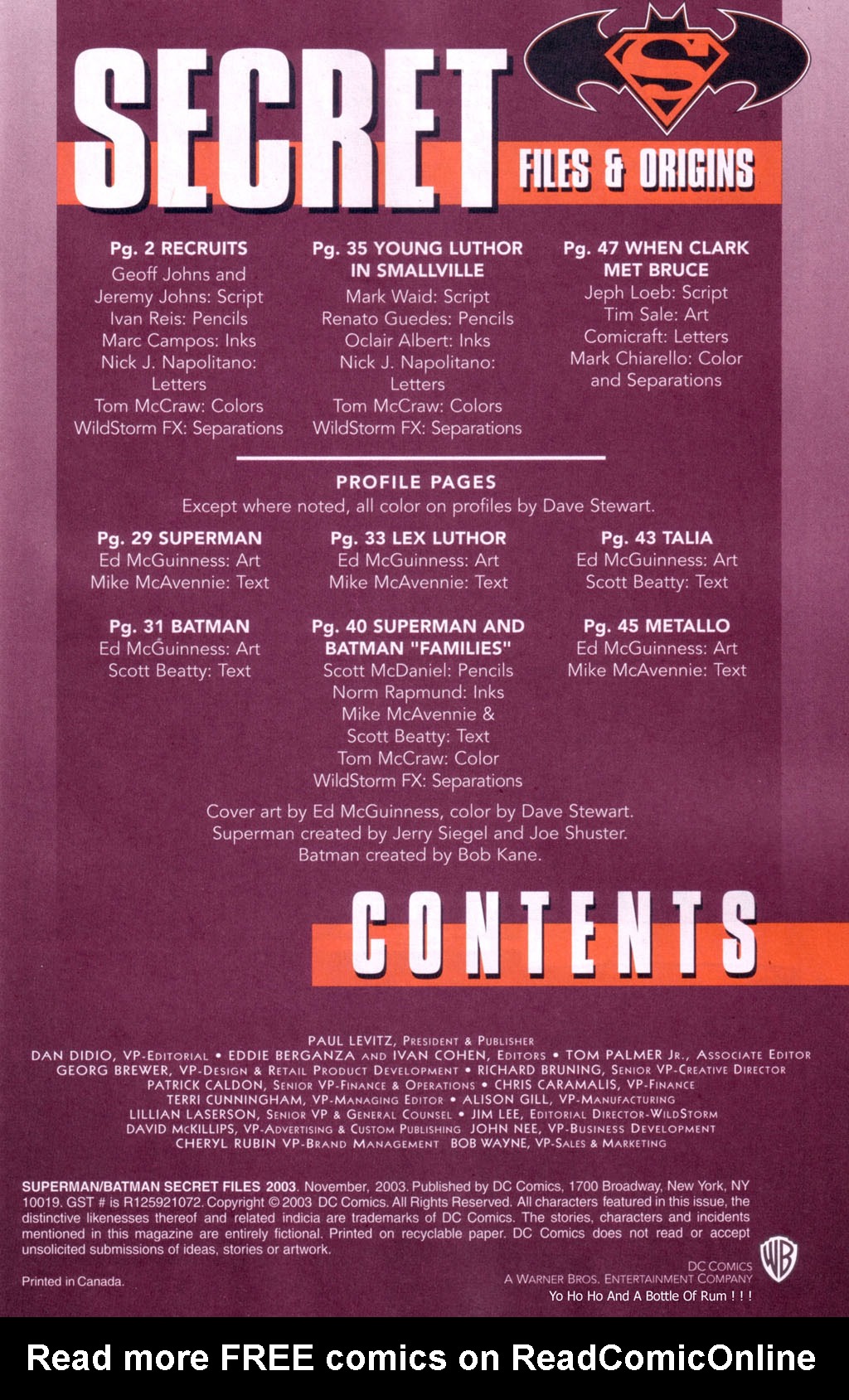 Read online Superman/Batman Secret Files 2003 comic -  Issue # Full - 2