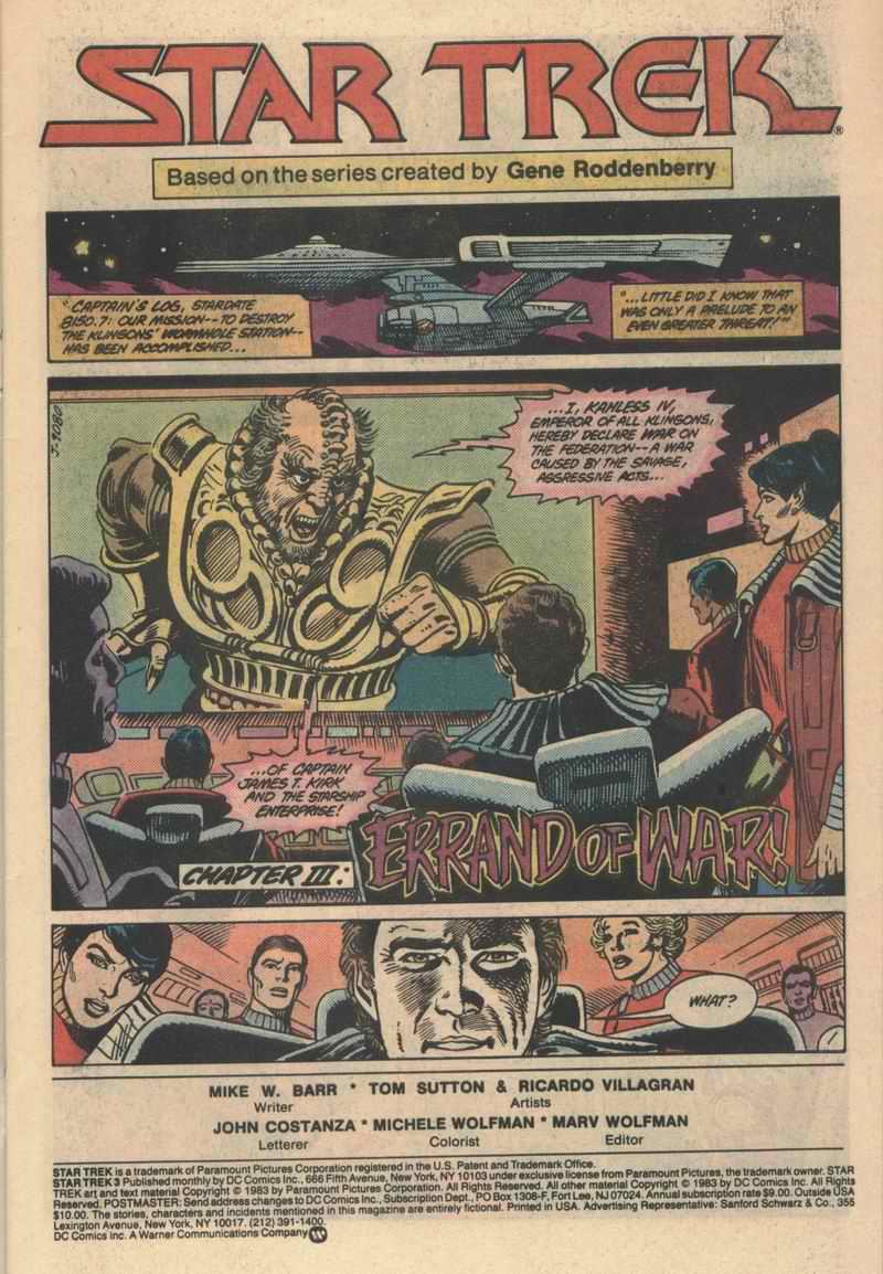 Read online Star Trek (1984) comic -  Issue #3 - 2
