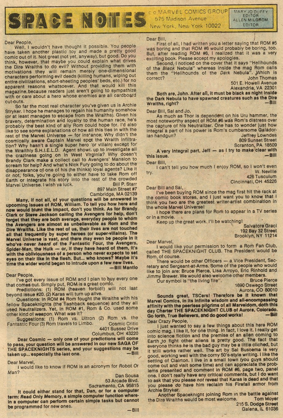 Read online ROM (1979) comic -  Issue #9 - 20