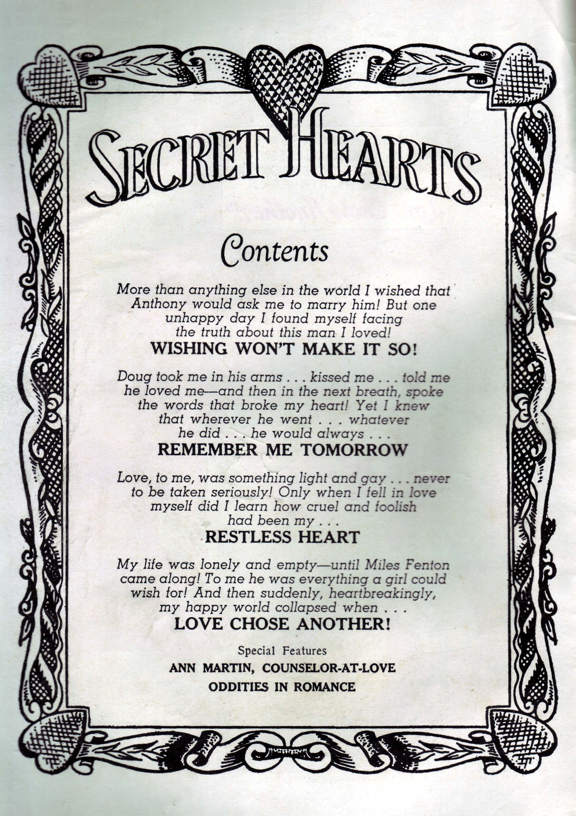 Read online Secret Hearts comic -  Issue #33 - 2