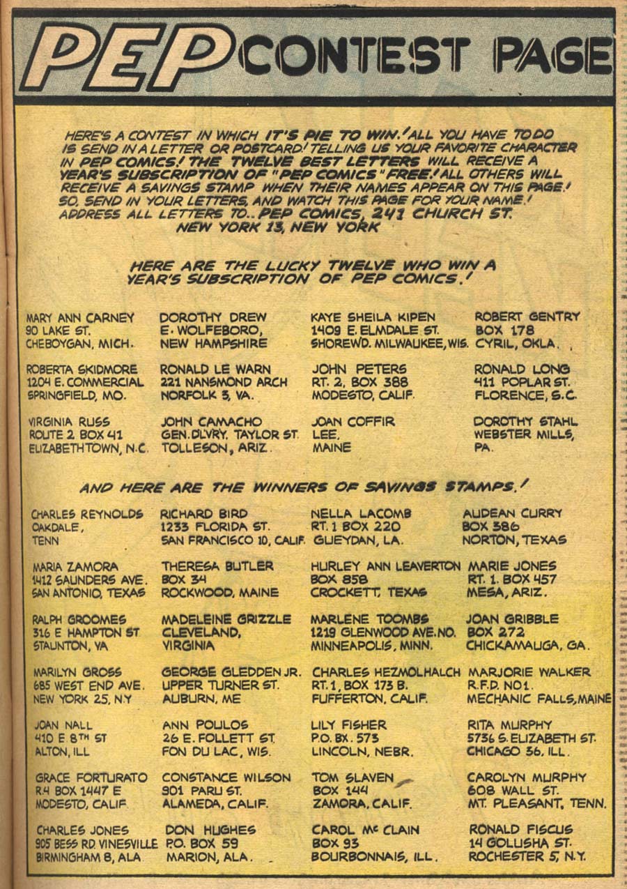 Read online Pep Comics comic -  Issue #61 - 14