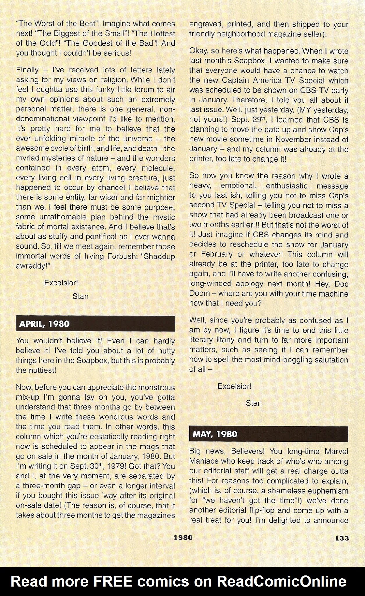 Read online Stan's Soapbox: The Collection comic -  Issue # TPB - 116