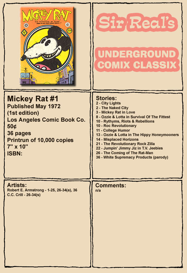 Read online Mickey Rat comic -  Issue #1 - 1
