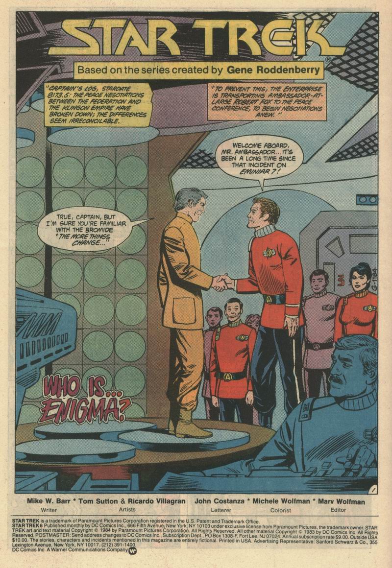 Read online Star Trek (1984) comic -  Issue #6 - 2