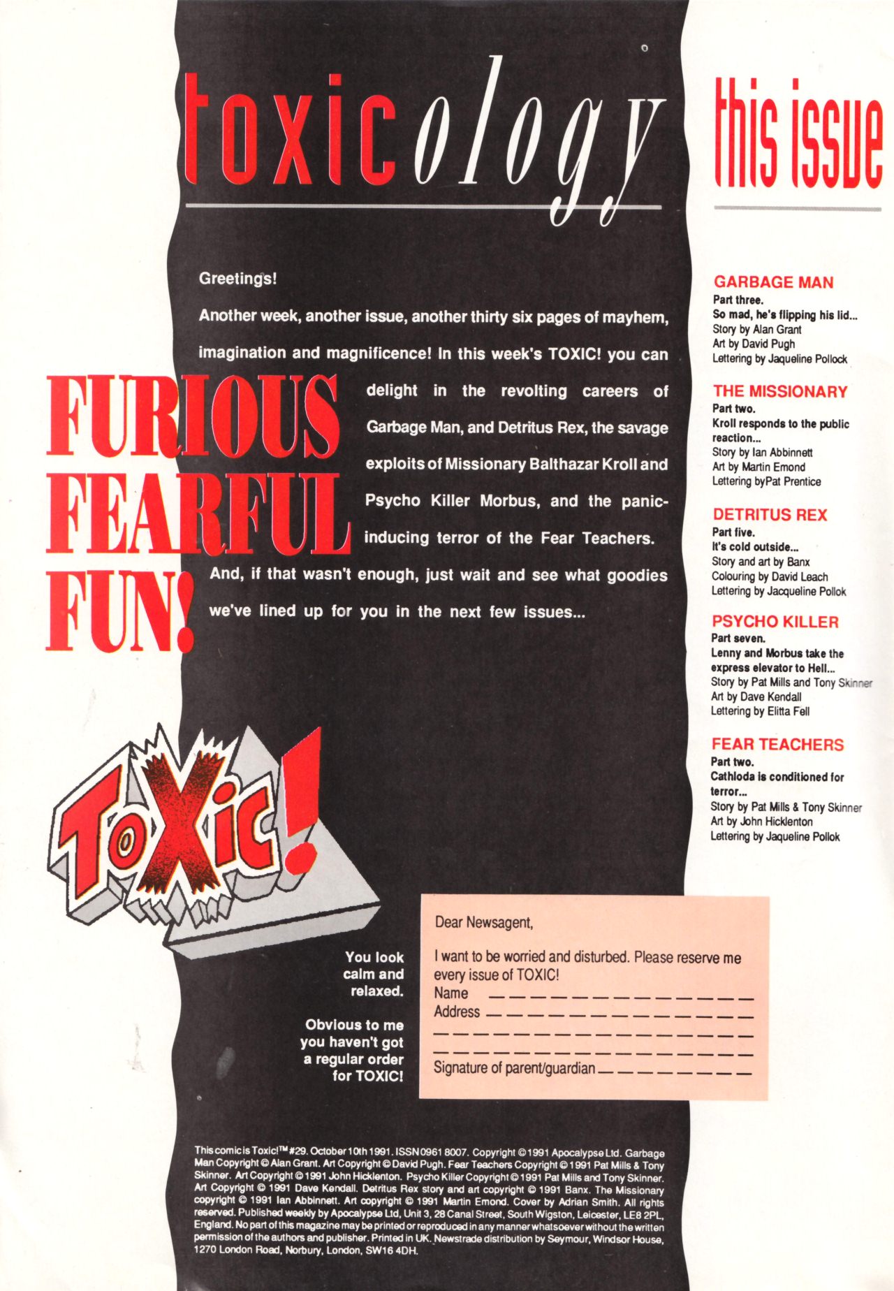 Read online Toxic! comic -  Issue #29 - 2