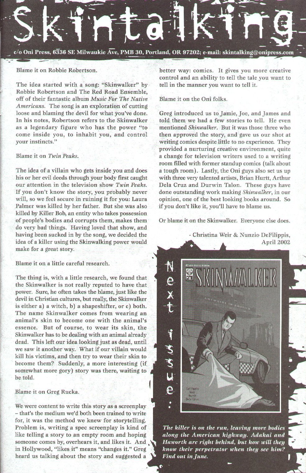 Read online Skinwalker comic -  Issue #1 - 27