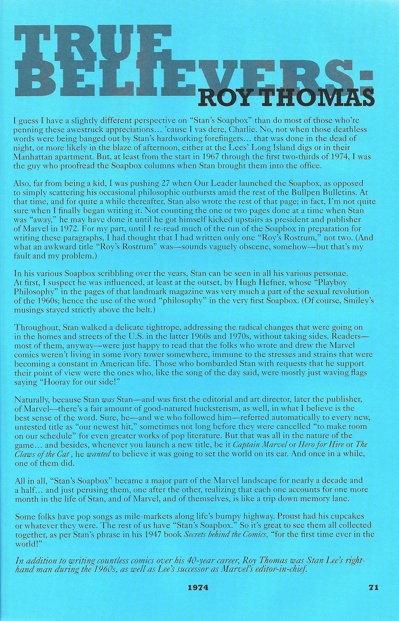 Read online Stan's Soapbox: The Collection comic -  Issue # TPB - 62