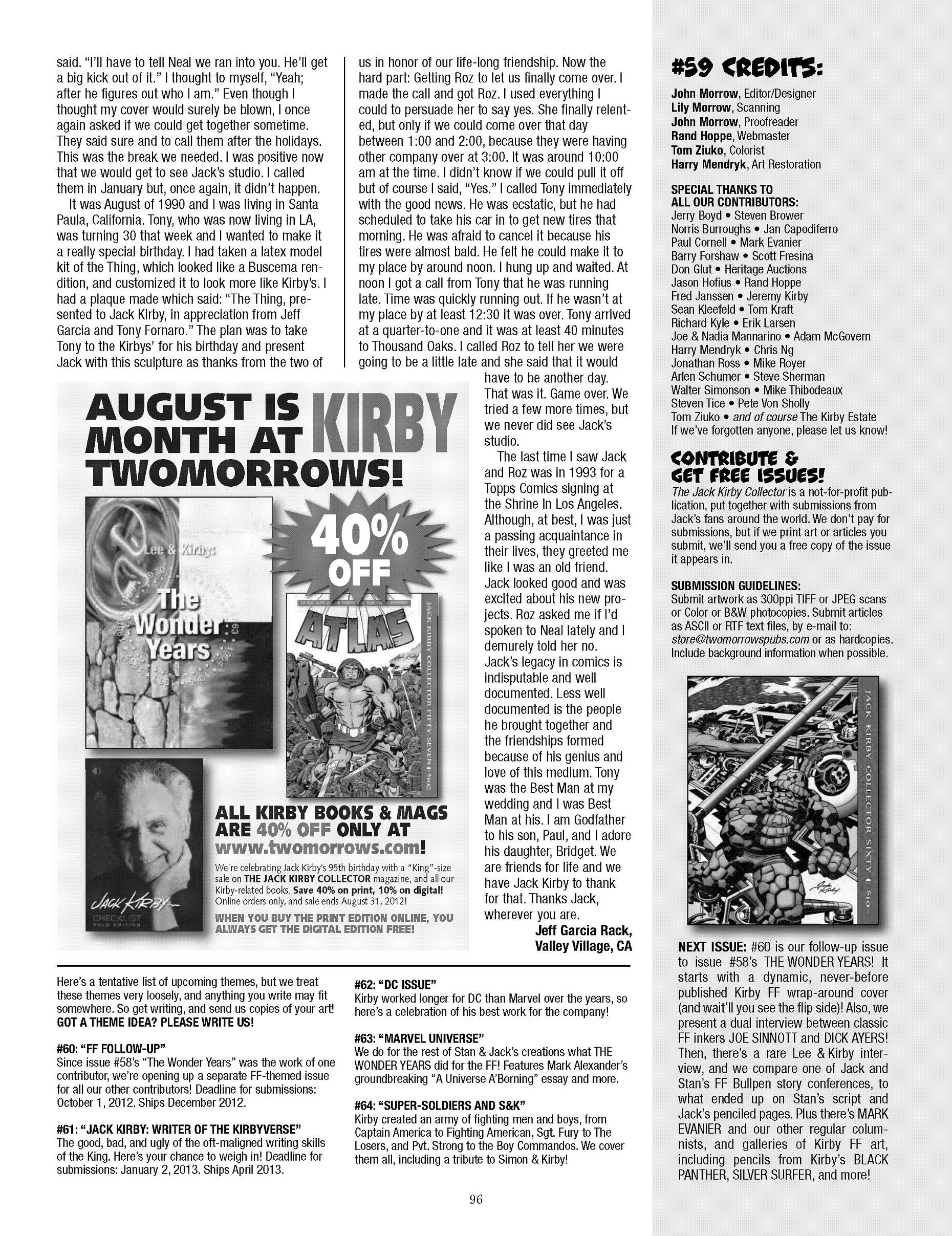 Read online The Jack Kirby Collector comic -  Issue #59 - 93