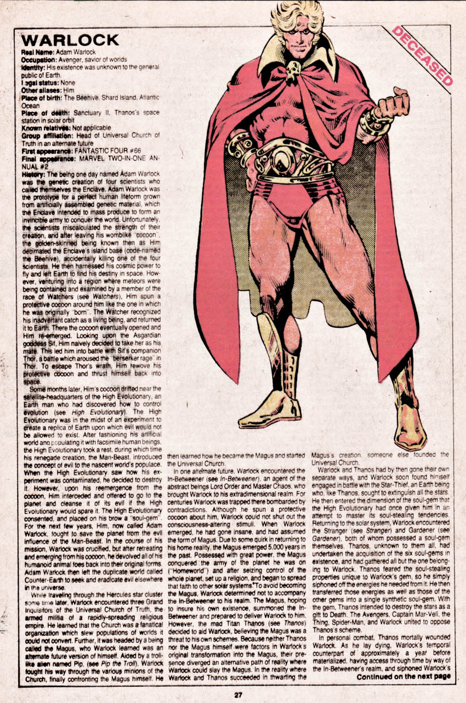 The Official Handbook of the Marvel Universe issue 14 - Page 28