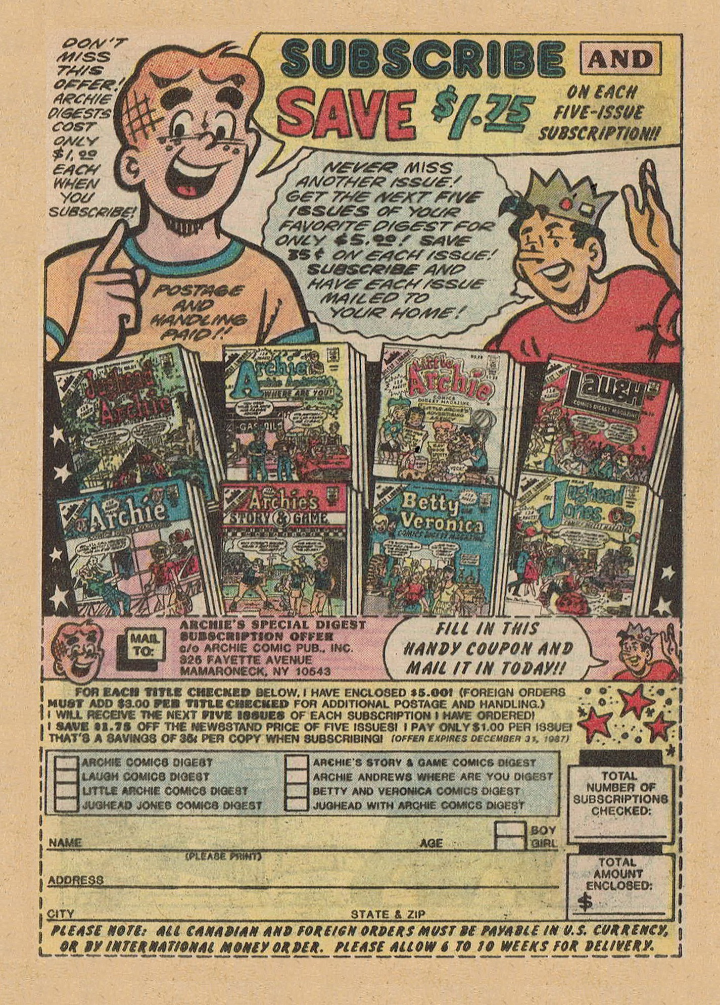 Read online Archie Annual Digest Magazine comic -  Issue #51 - 105