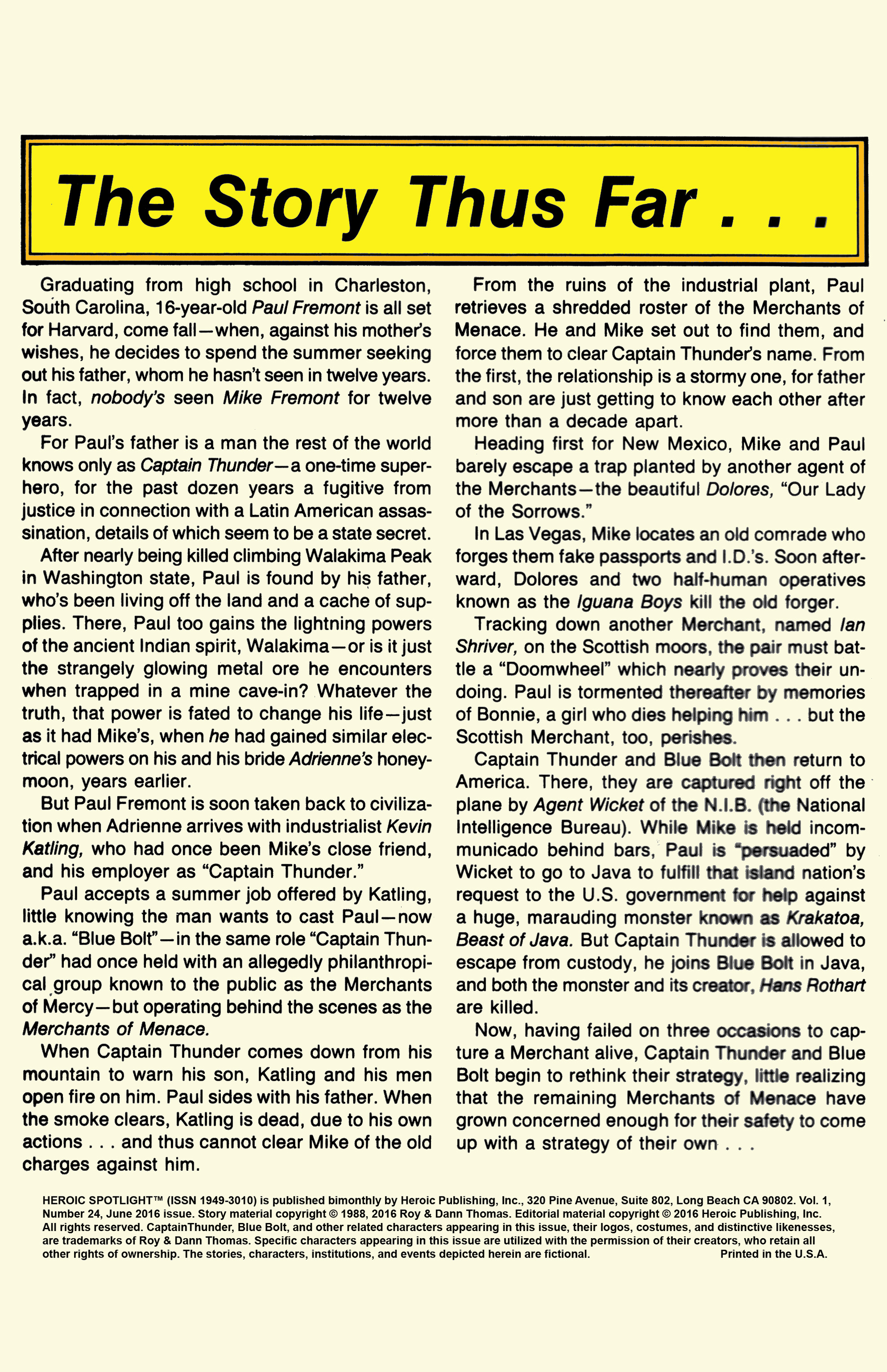 Read online Heroic Spotlight comic -  Issue #24 - 2