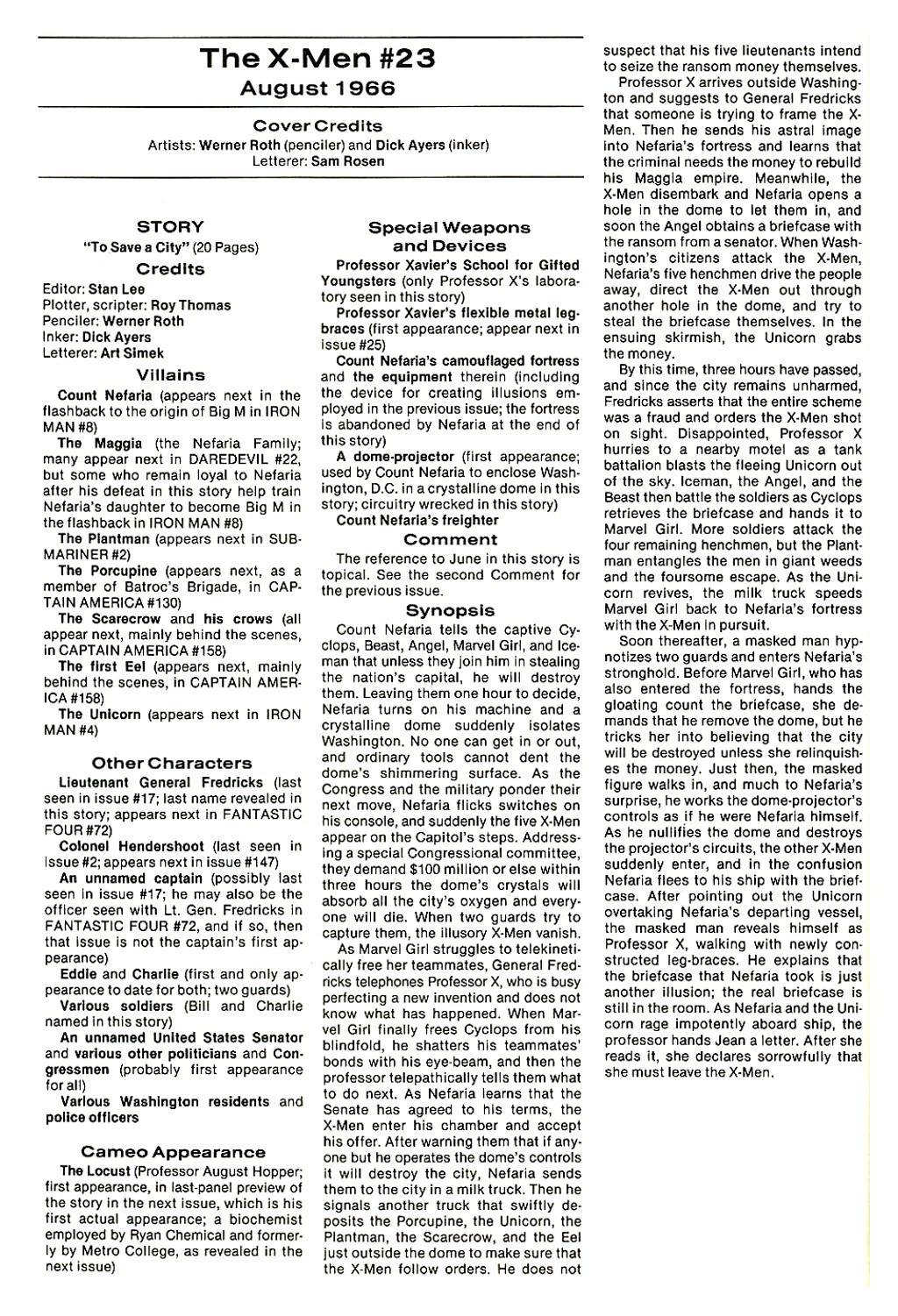 Read online The Official Marvel Index To The X-Men comic -  Issue #1 - 48