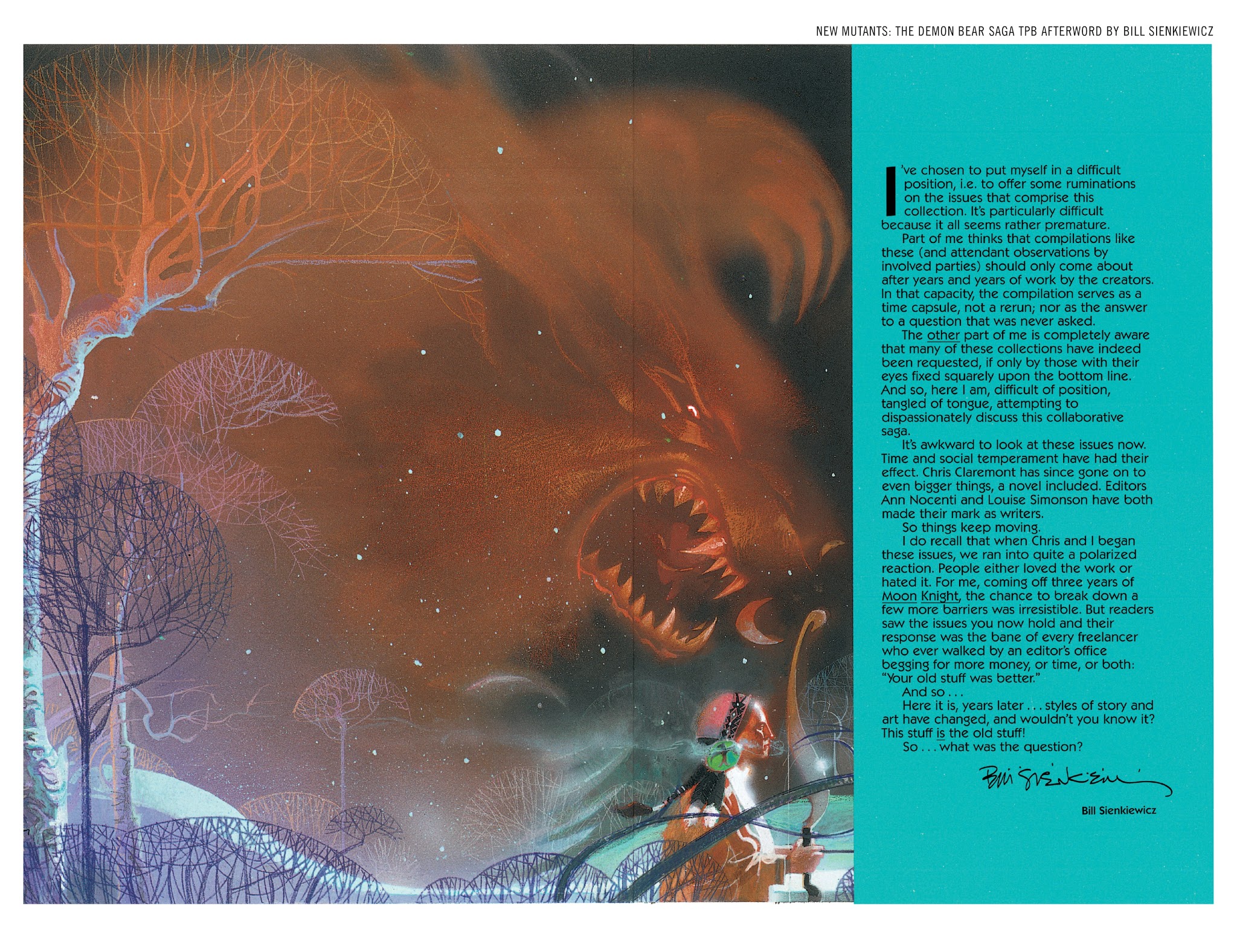 Read online The New Mutants: Demon Bear comic -  Issue # TPB - 135