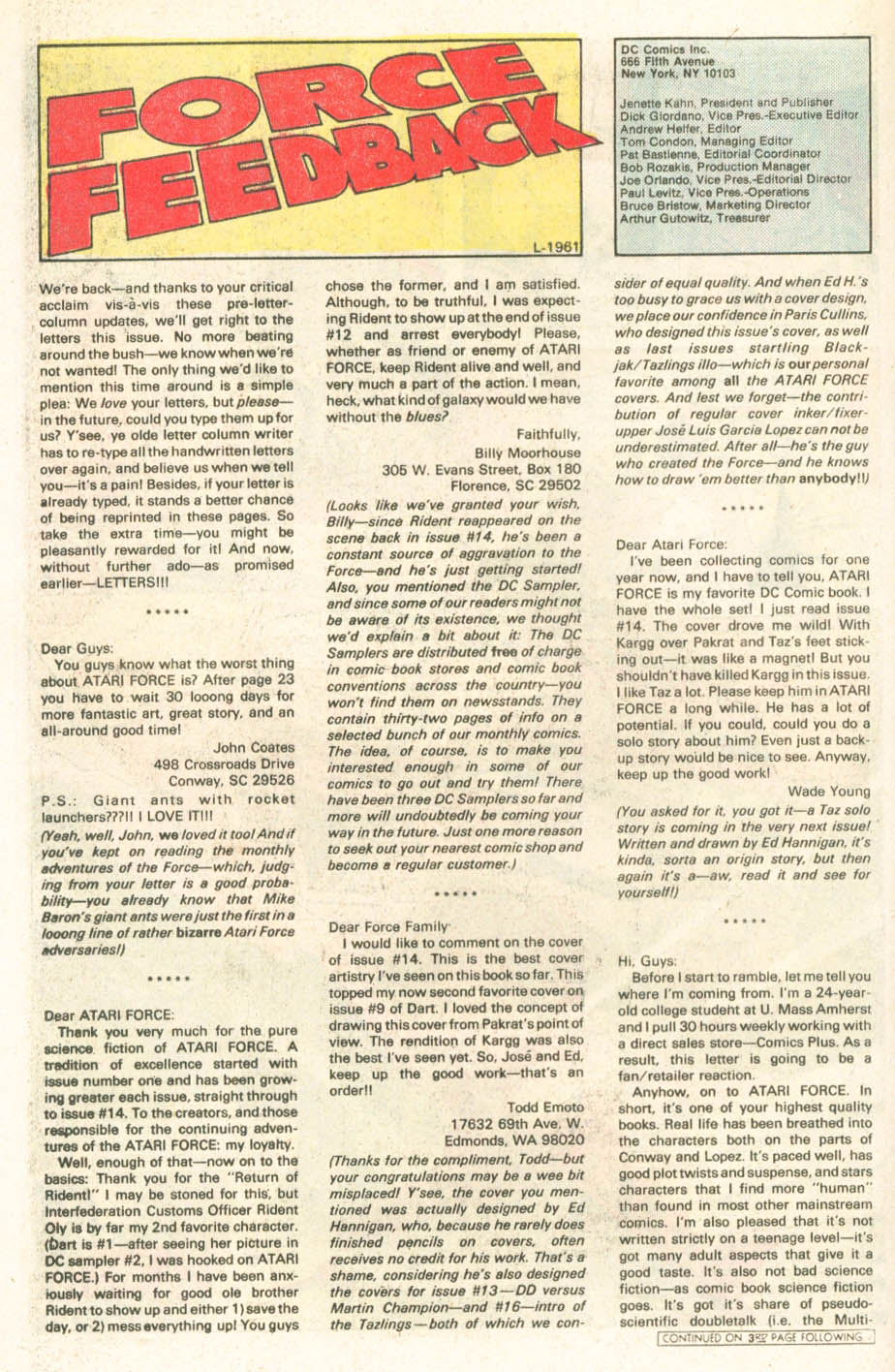 Read online Atari Force (1984) comic -  Issue #18 - 19