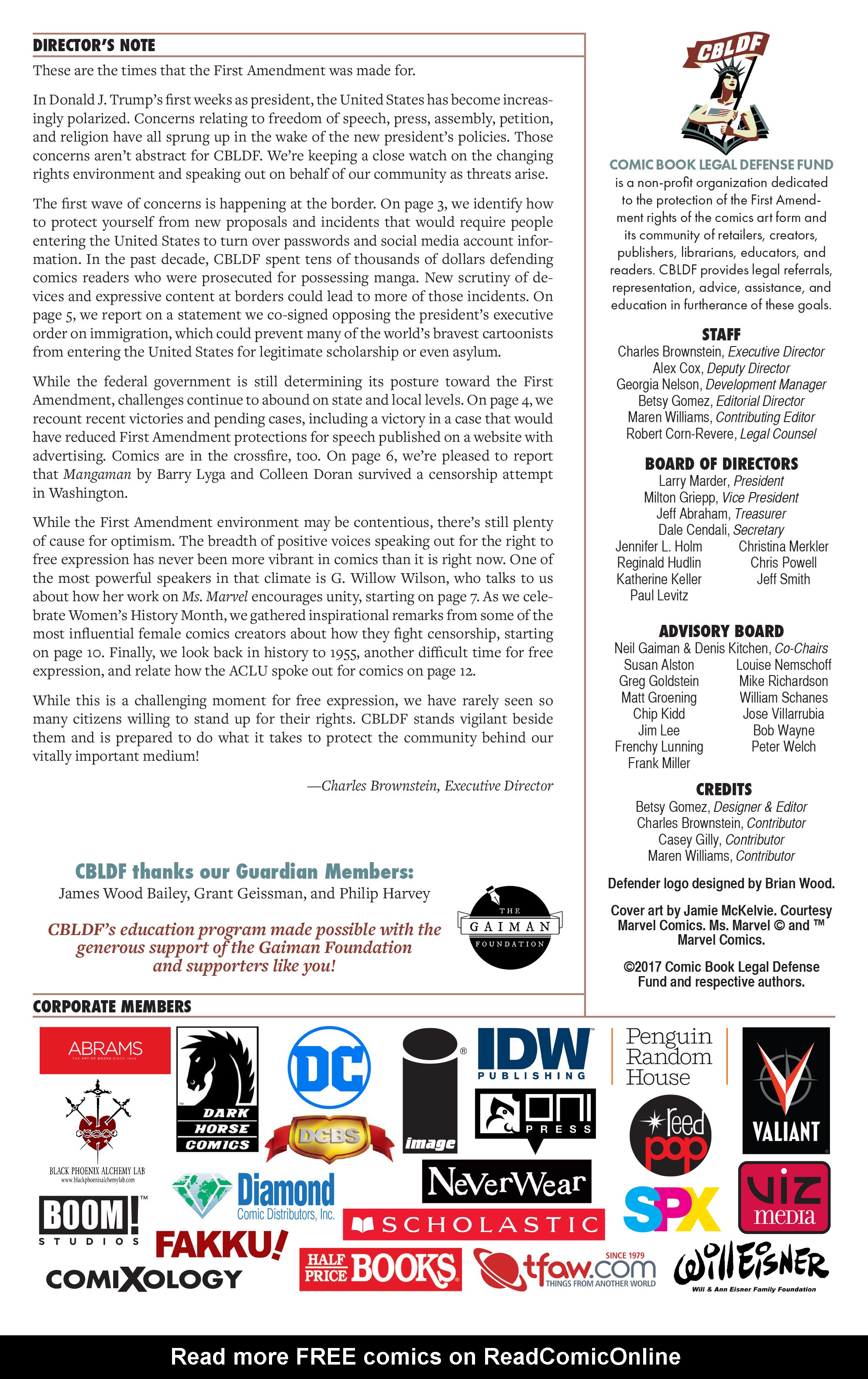 Read online CBLDF Defender Vol. 2 comic -  Issue #1 - 2