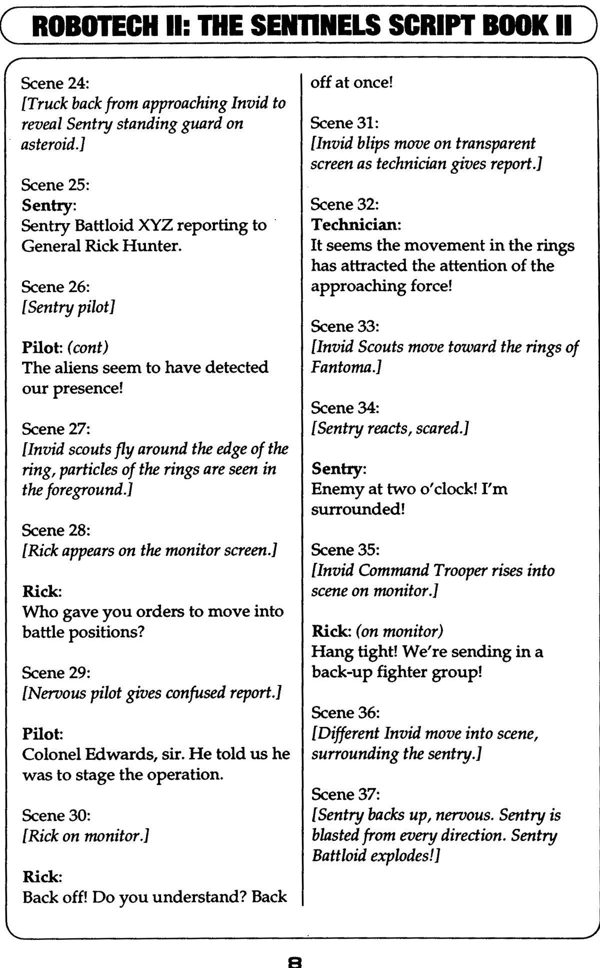 Read online Robotech II: The Sentinels comic -  Issue # _Script Book 2 - 9