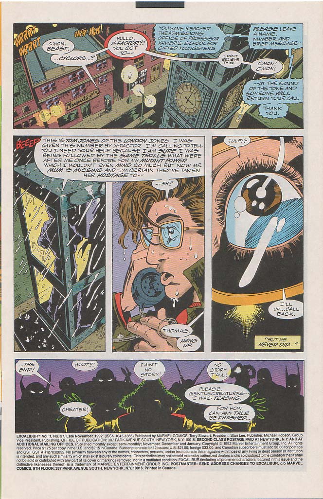 Read online Excalibur (1988) comic -  Issue #57 - 2