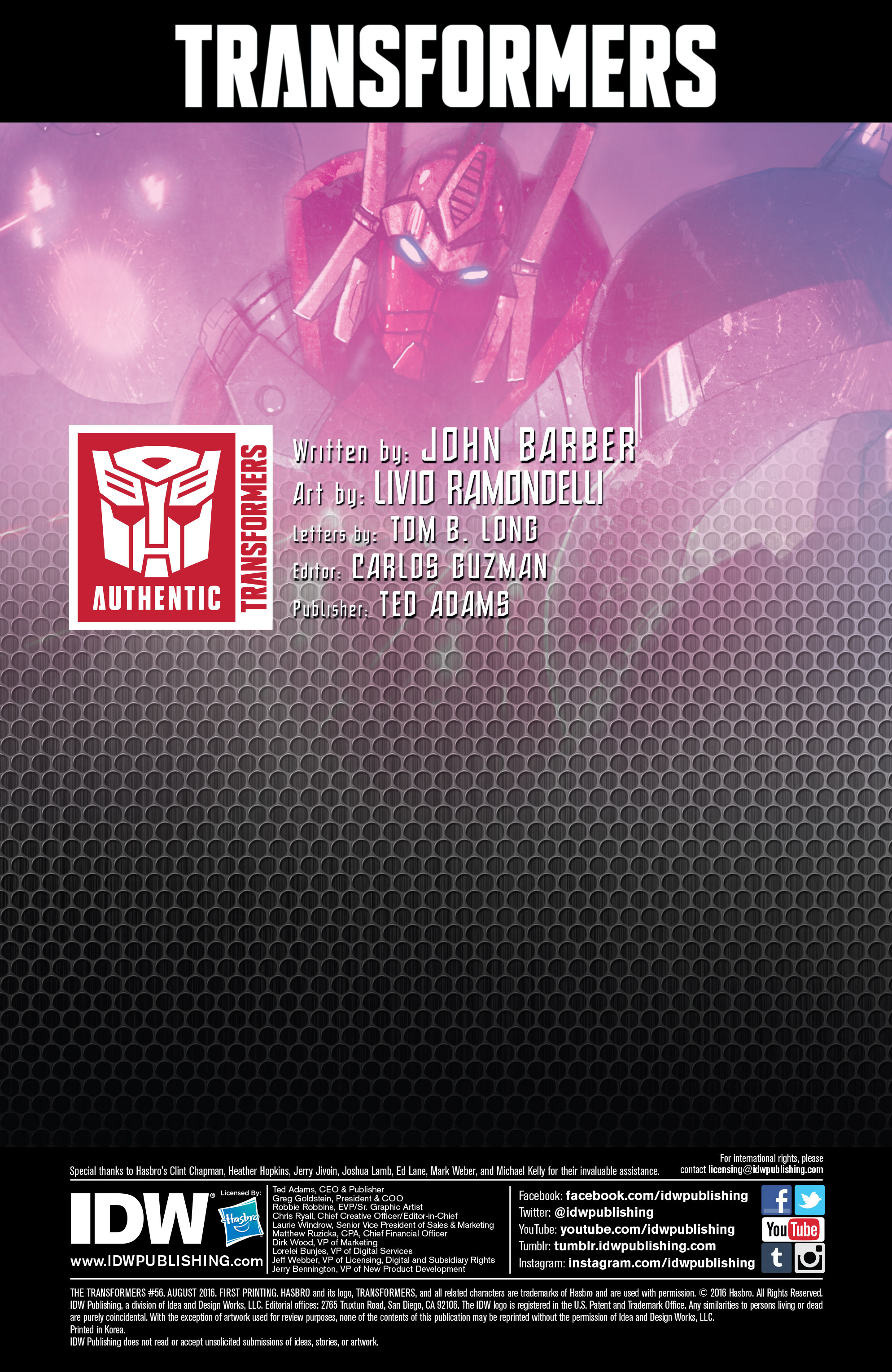 Read online The Transformers (2014) comic -  Issue #56 - 2