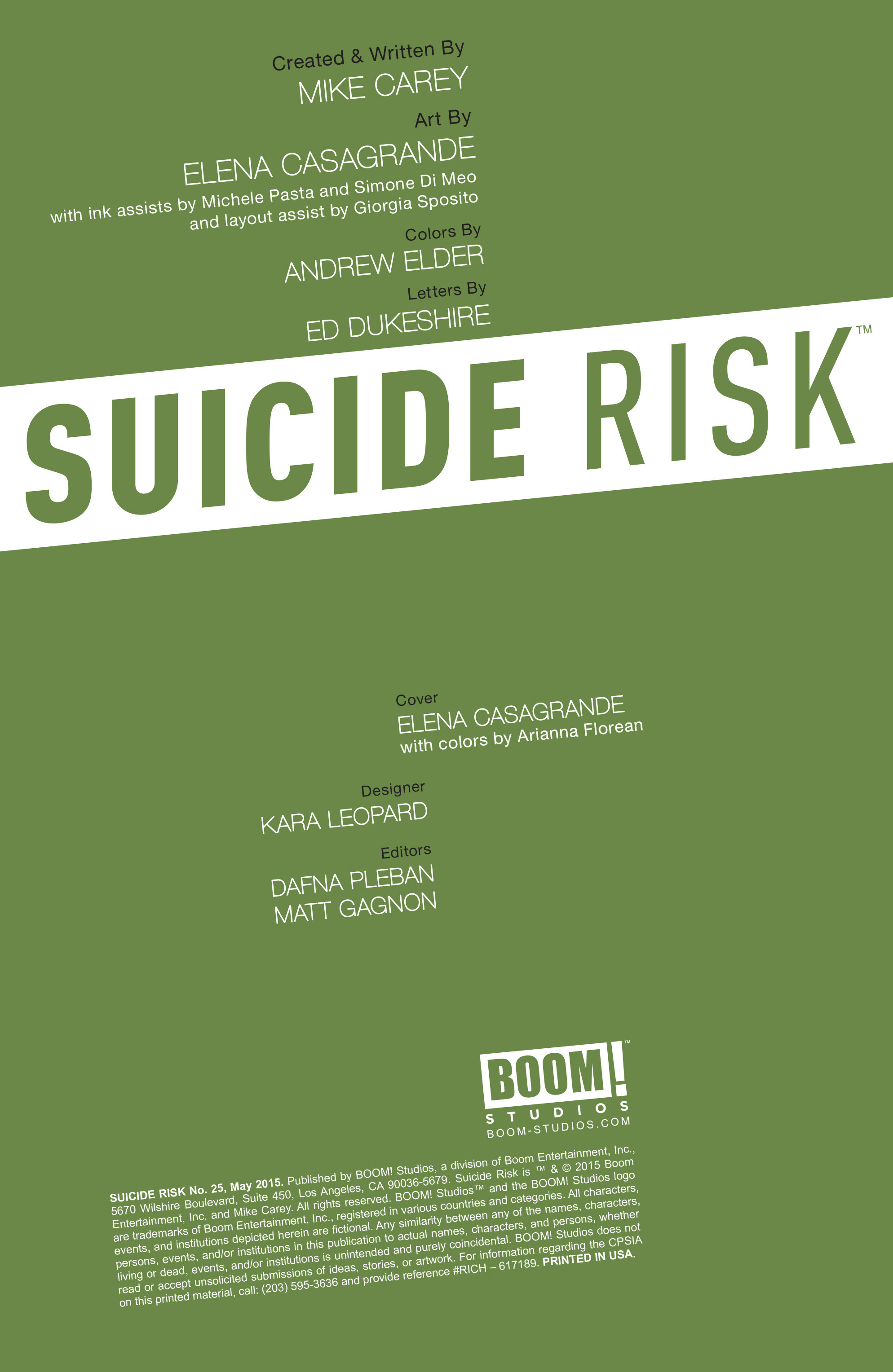 Read online Suicide Risk comic -  Issue #25 - 2