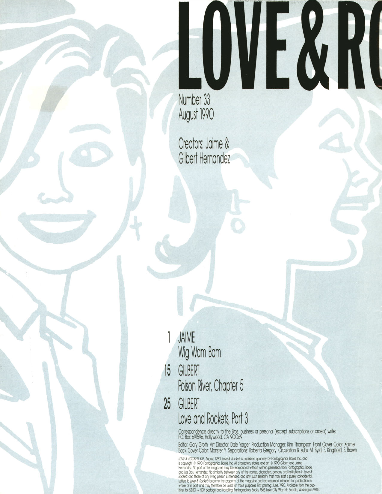 Read online Love and Rockets (1982) comic -  Issue #33 - 2