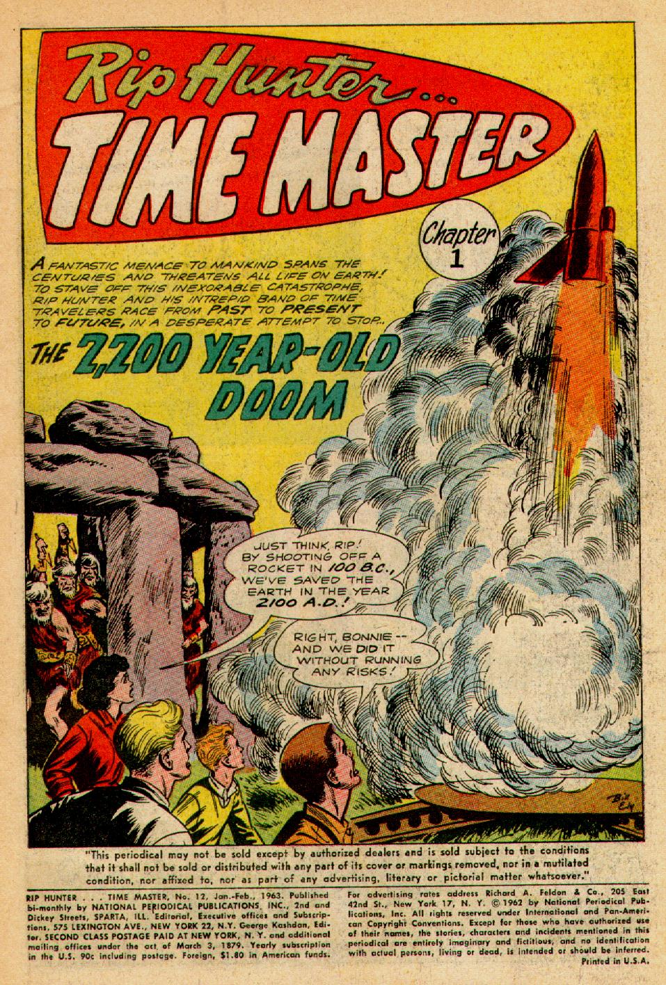 Read online Rip Hunter...Time Master comic -  Issue #12 - 3