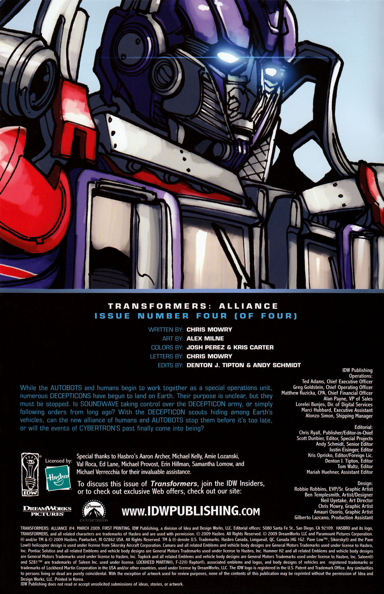 Read online Transformers: Alliance comic -  Issue #4 - 2