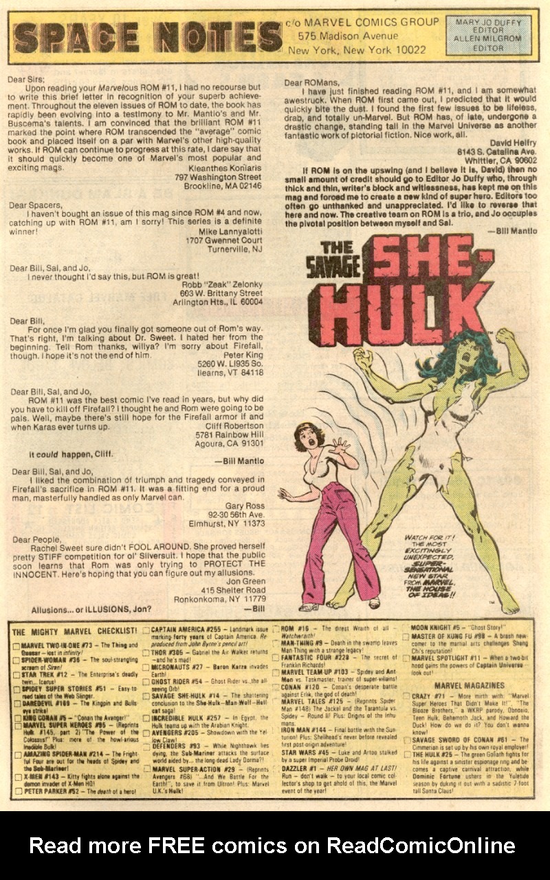 Read online ROM (1979) comic -  Issue #16 - 24